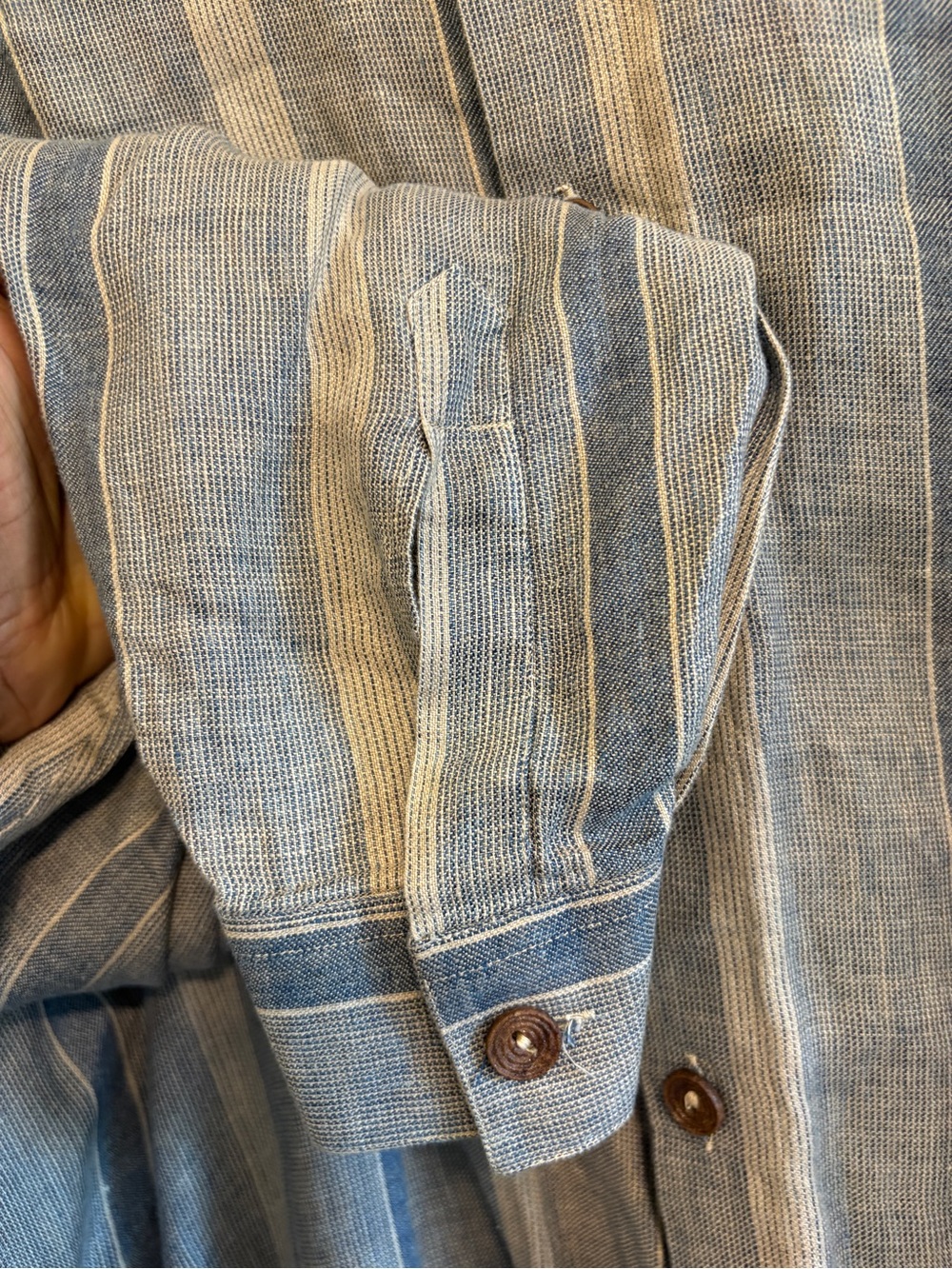 46 West- Light Blue & Gray Striped Men's Breathable Lightweight Linen Jacket - Picture 11 of 16